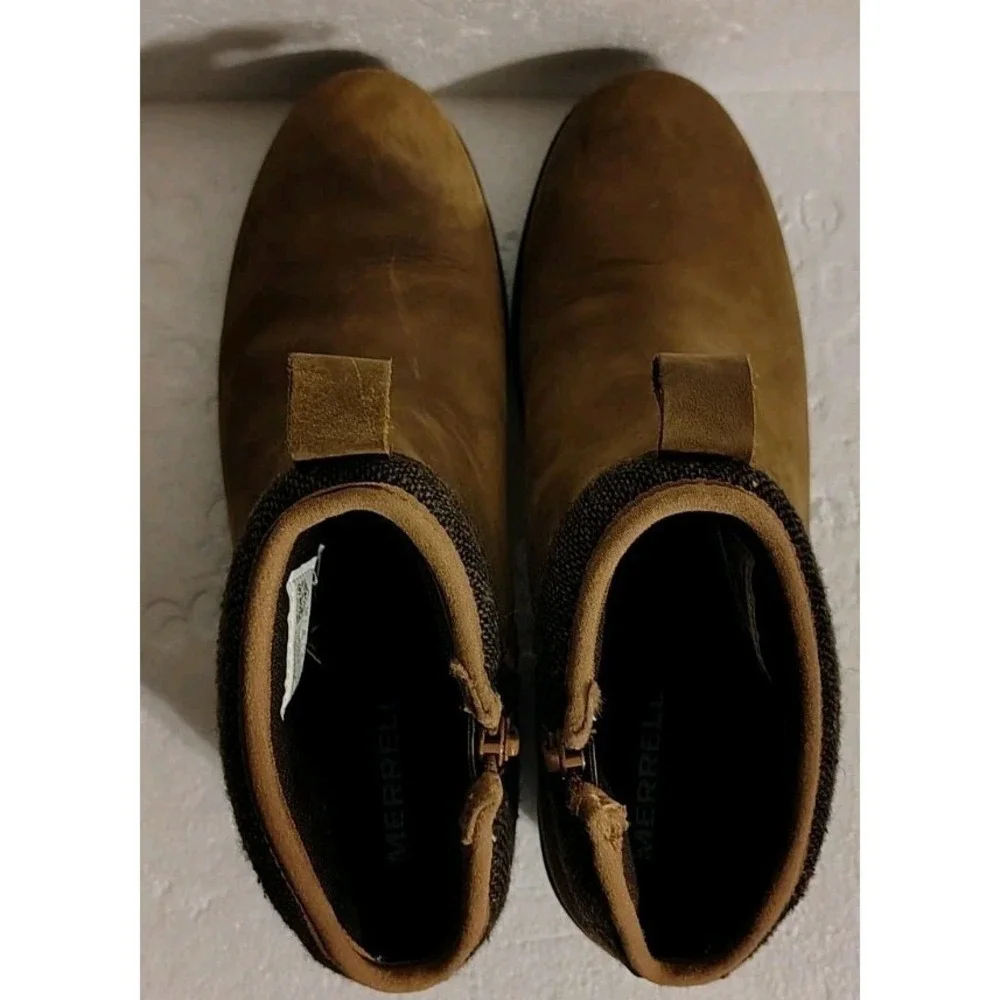 Merrell Wool Blend Chateau Mid Pull Waterproof Boots Women's Sz Brown 8.5 - Picture 5 of 7